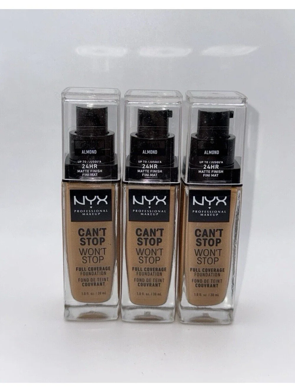 3 NYX Can't Stop Won't Stop Full Coverage Foundation Almond
